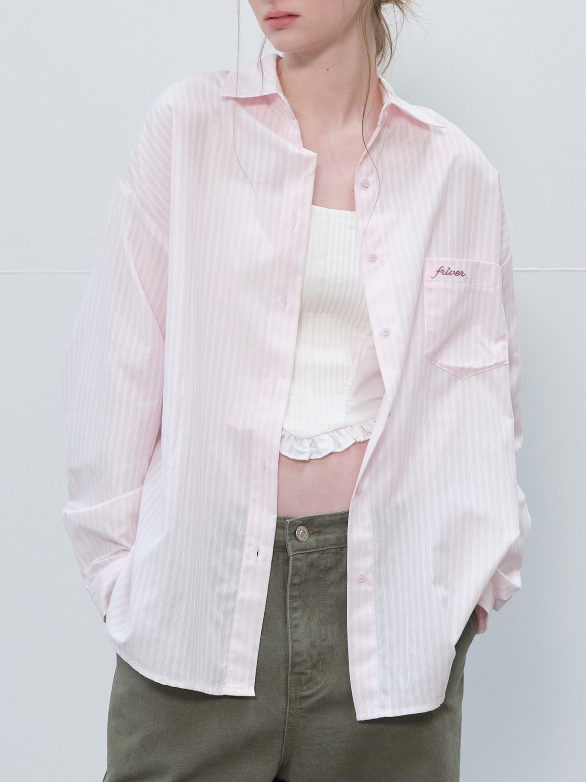 Stitch logo stripe pocket shirt [FRSP06SH02]_Pink