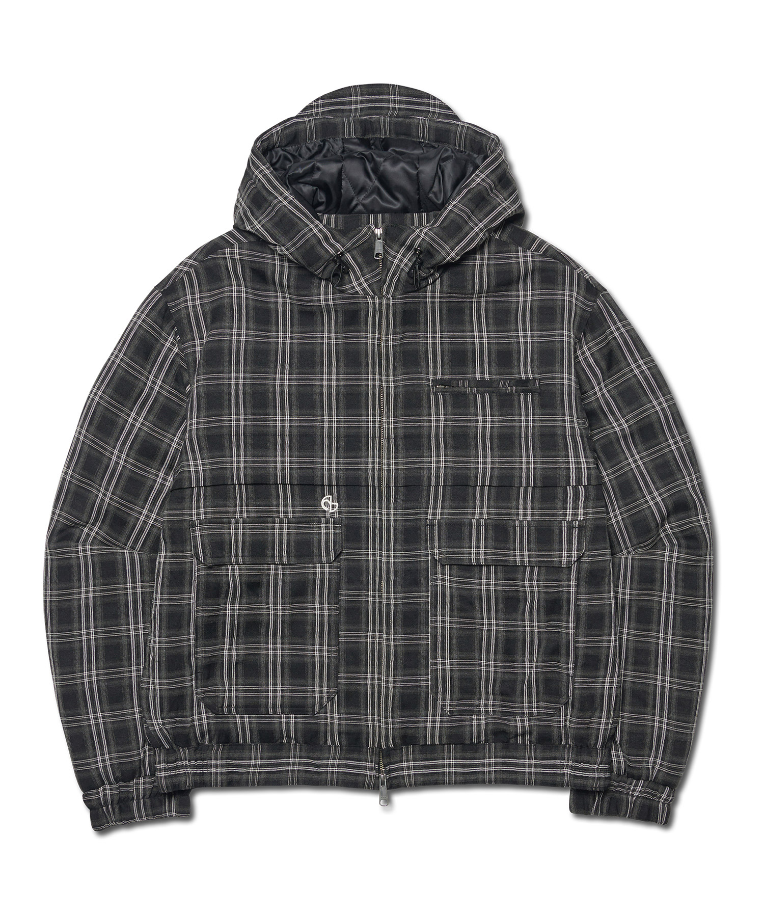HOODED CHECK WIND BREAKER[BLUE] | ファッション通販サイト NUGU