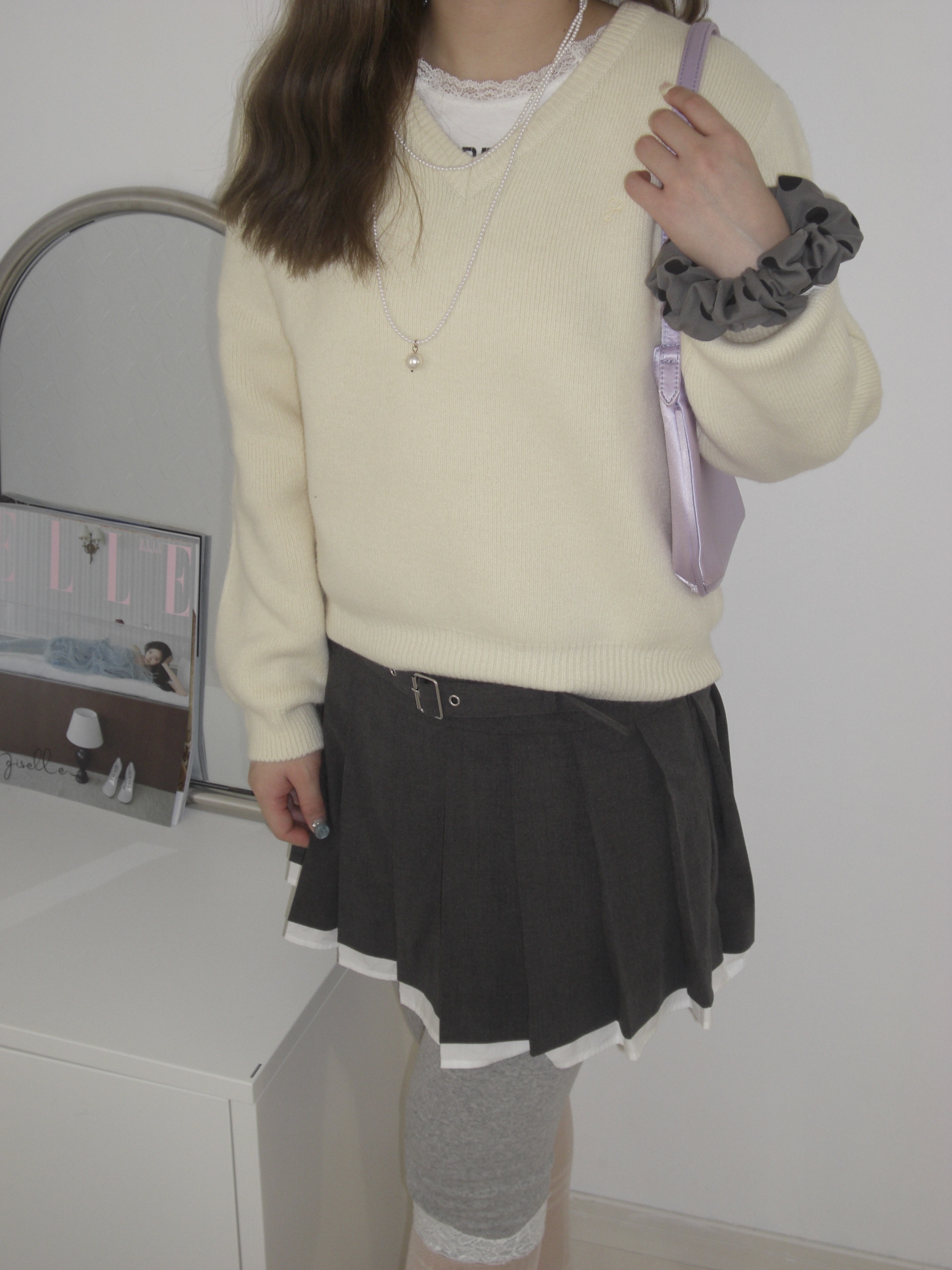 [yang x For Your Eyes Only] Nora wool v neck knit (Lemon Sorbet)