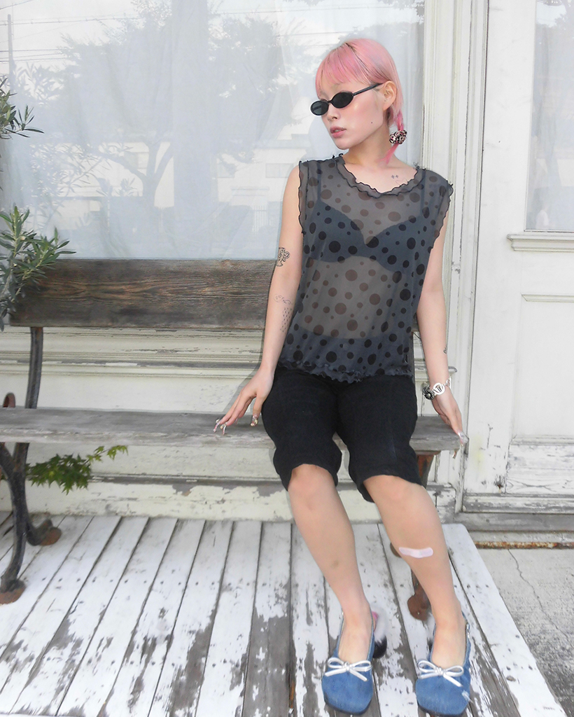 sheller スカラップヘム ノースリーブ M sheller スカラップヘム ノースリーブ M sheller スカラップヘム