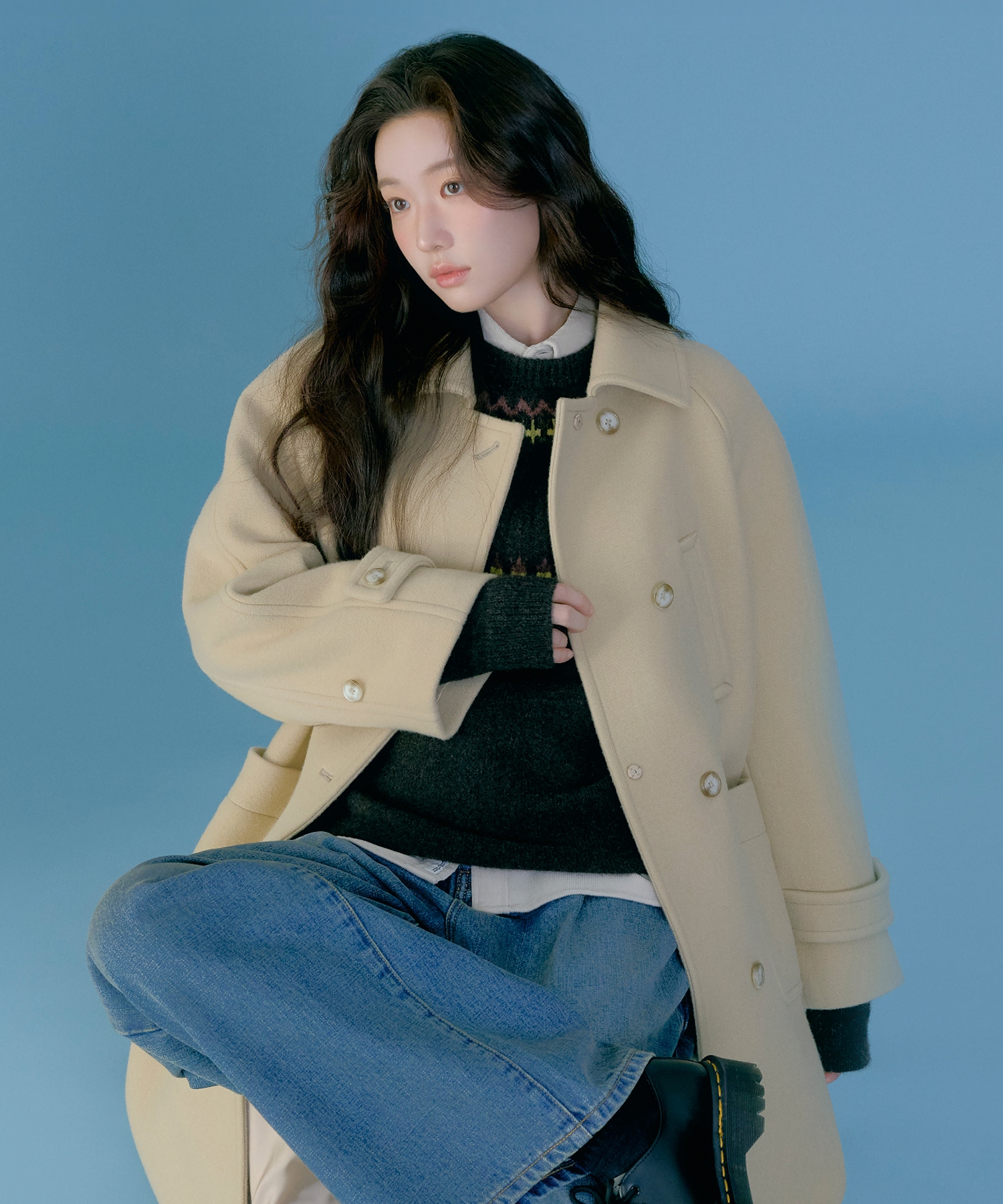 WOMAN SINGLE LONG COAT - Sand