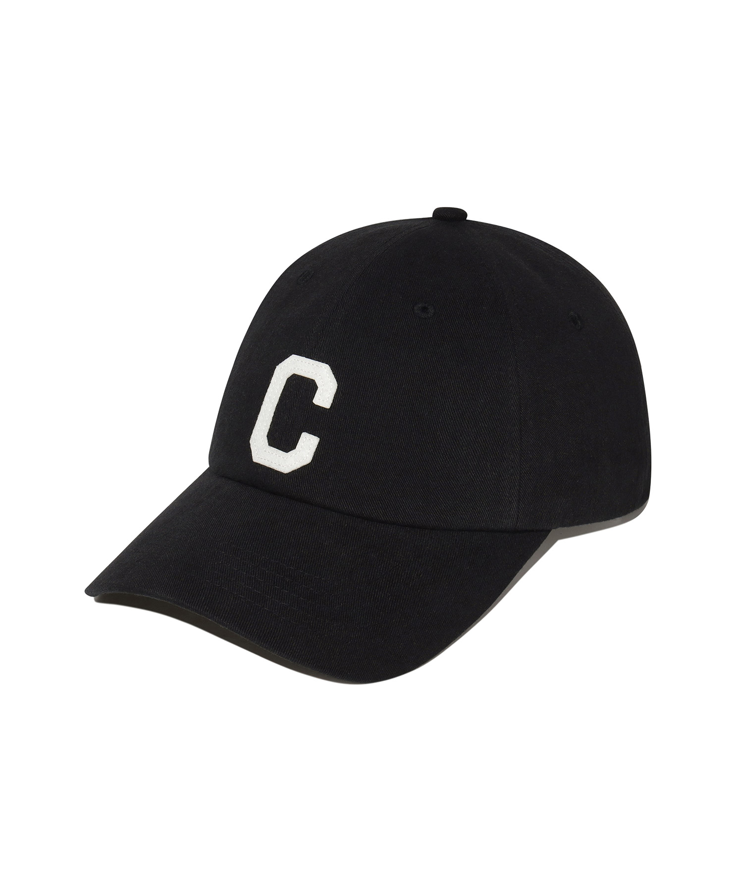 C-LOGO COZY FIT WASHED BALL CAP - Black