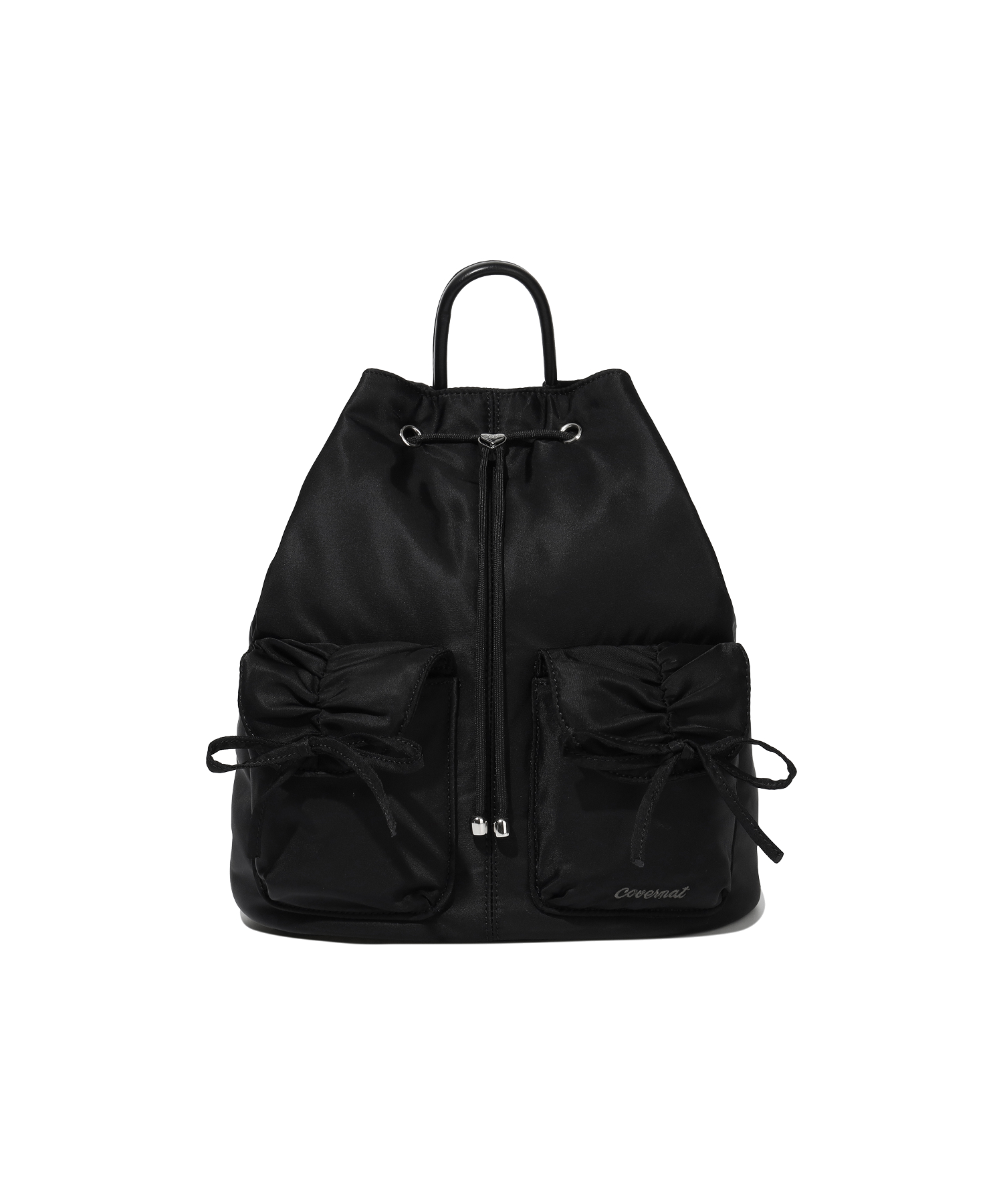 CLOVER HEART NYLON RIBBON BACKPACK - Black