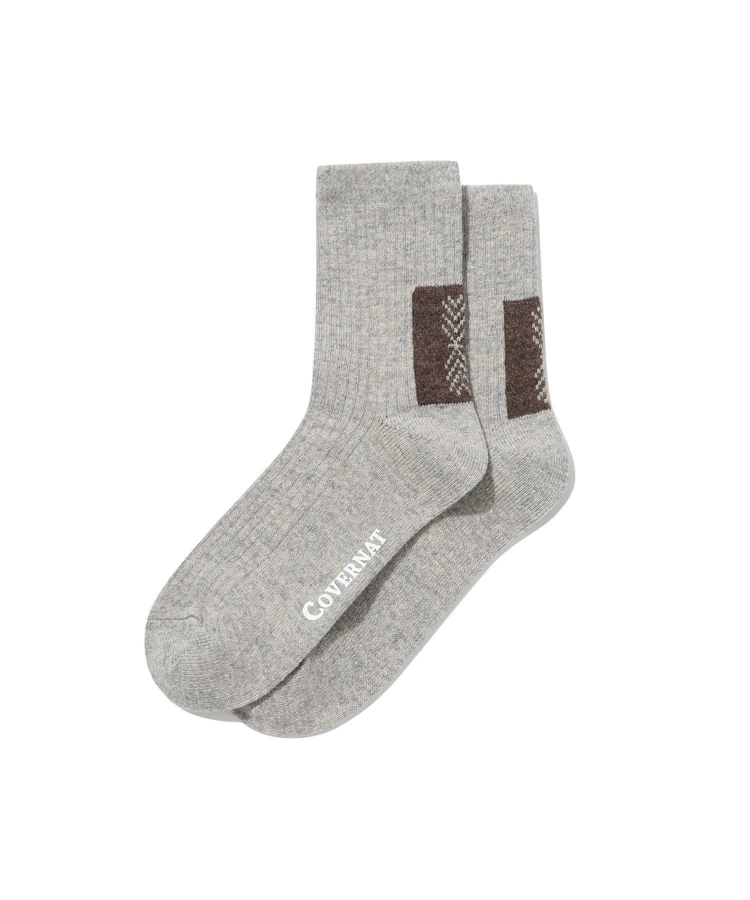 CHEVRON WOOL SOCKS - Oatmeal