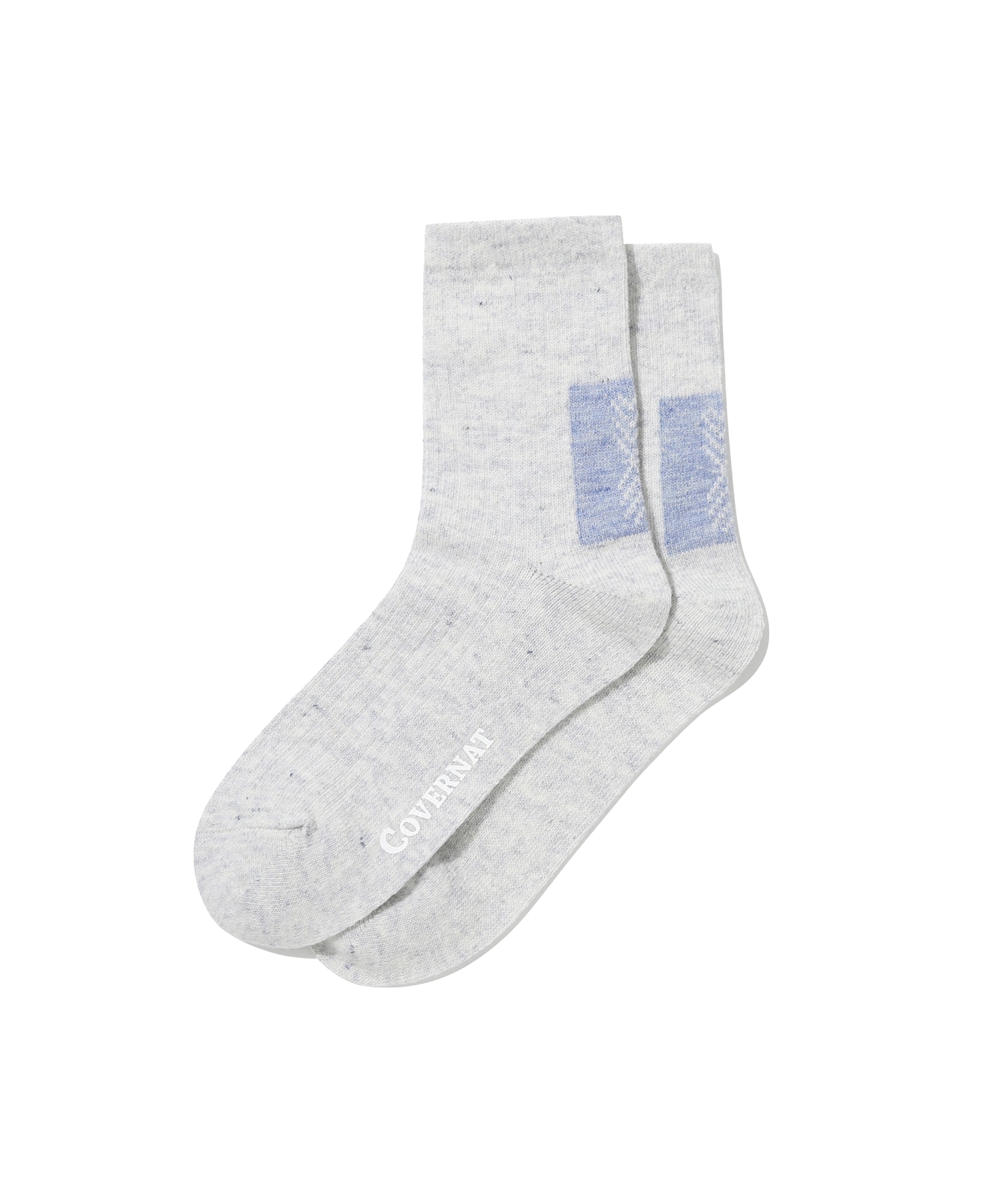 CHEVRON WOOL SOCKS - White Melange