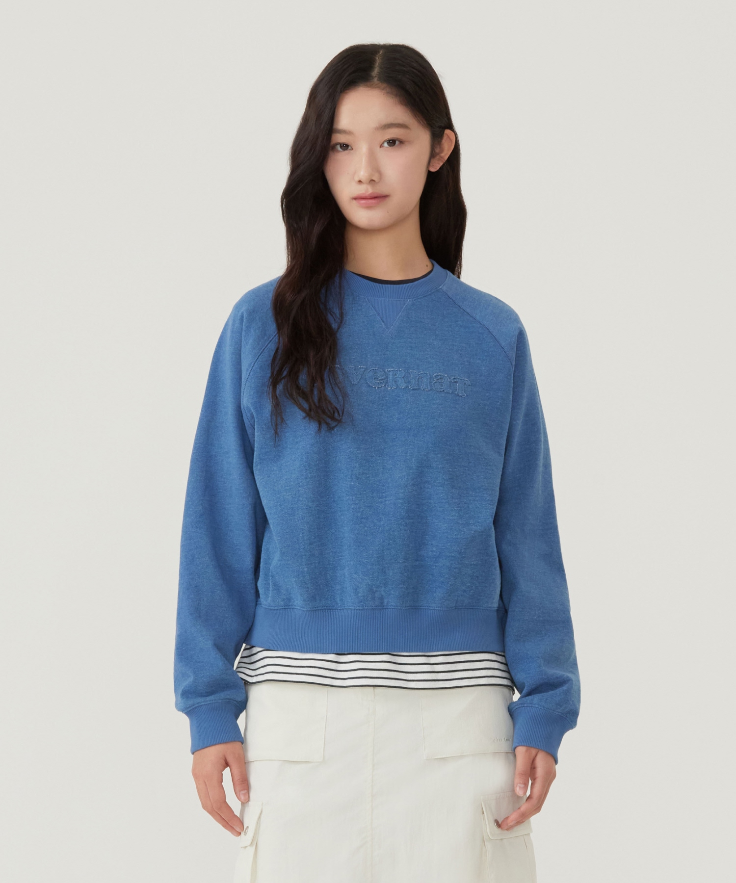 WOMEN COOPER LOGO DENIM SWEATSHIRT - Denim