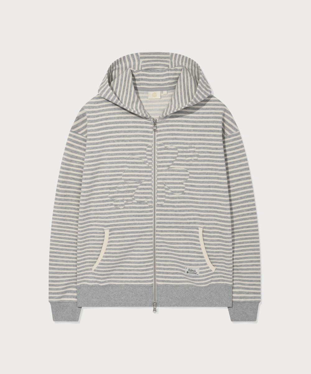 WOMAN OVERSIZED ZIP-UP HOODIE - Melange Gray