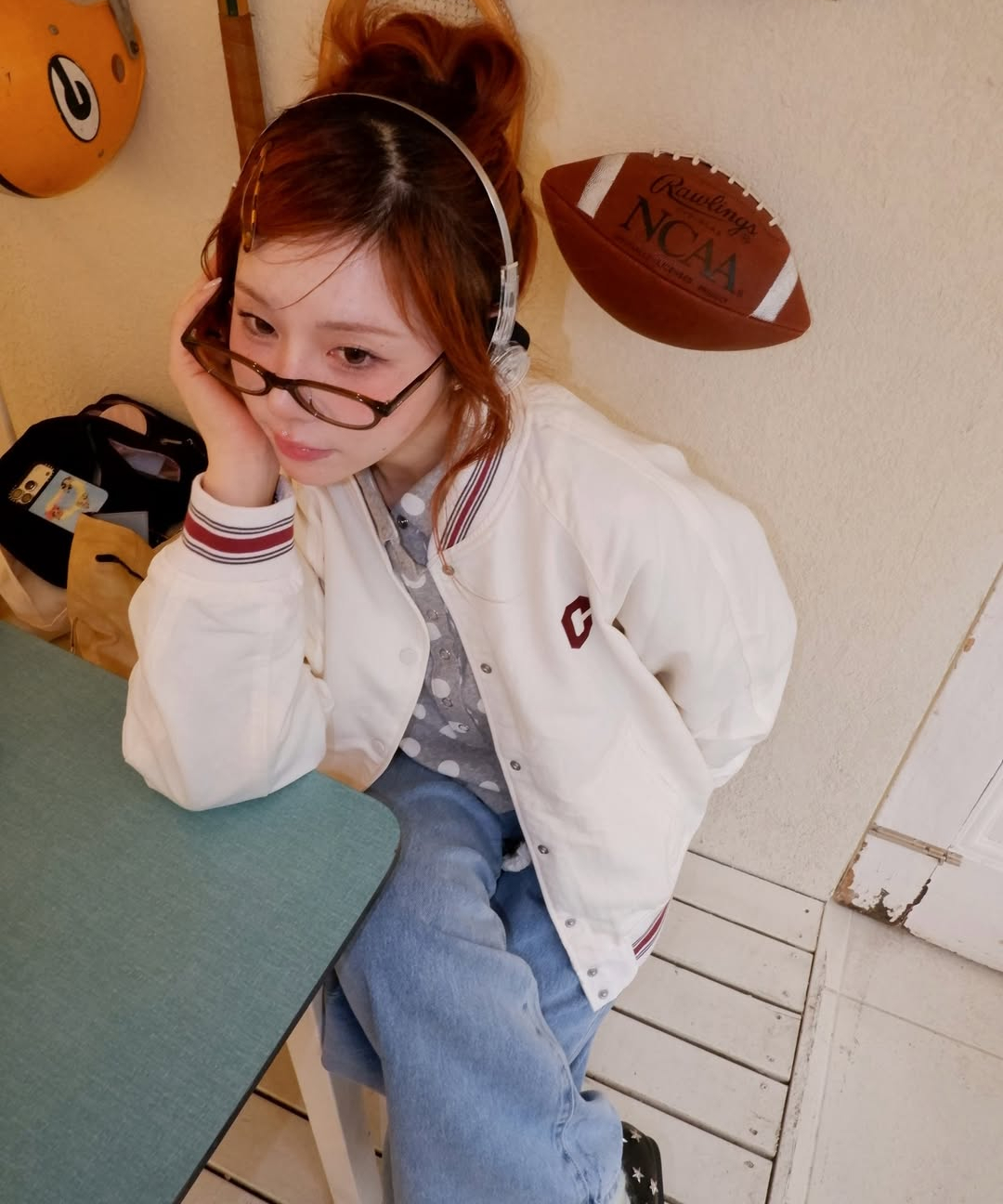 WOMEN VARSITY JACKET - Ivory