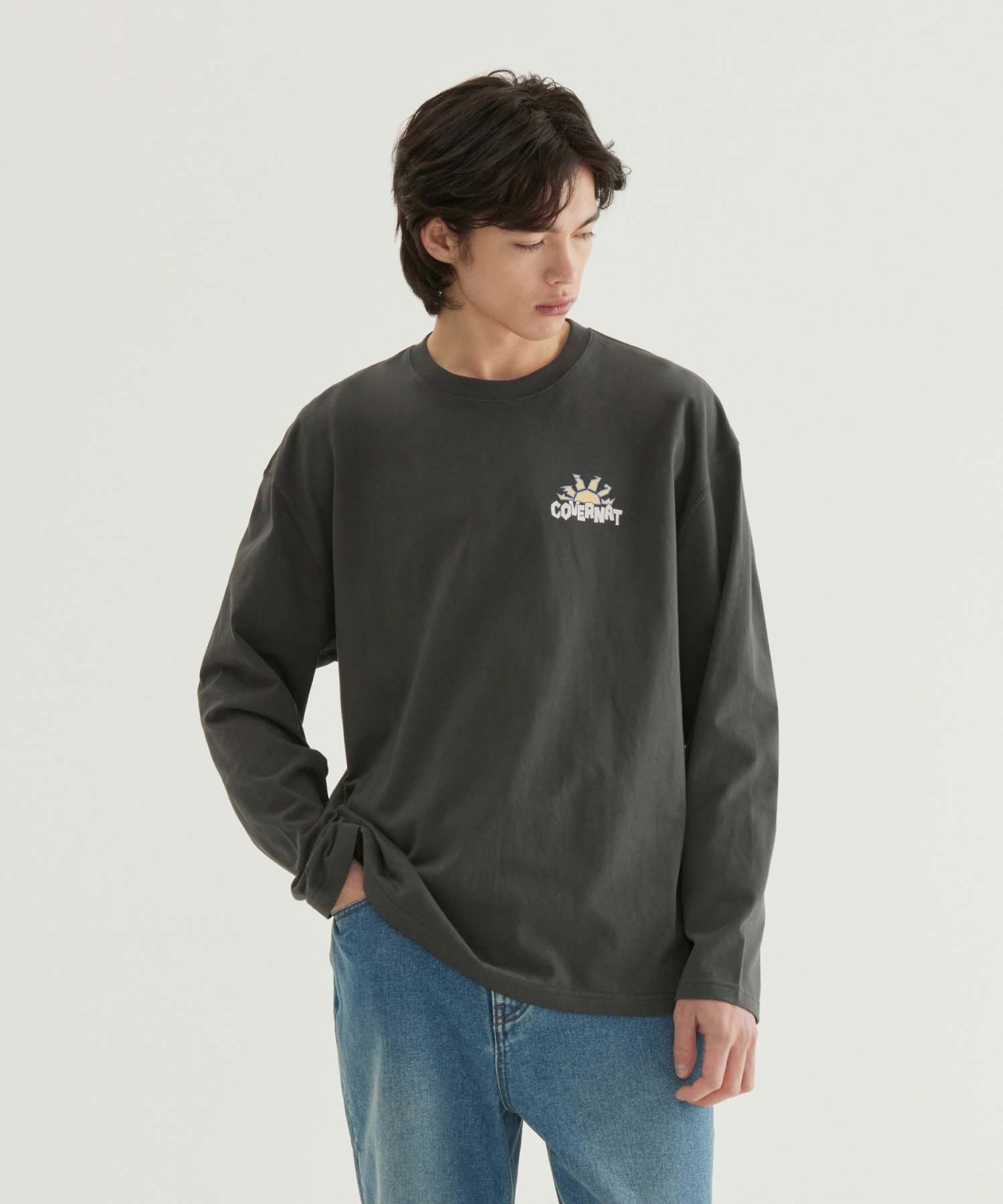 RISING SUN GRAPHIC LONG SLEEVE - Charcoal