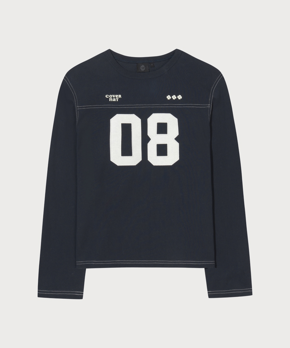 WOMAN NUMBER LOGO LONG-SLEEVE - Dark Navy