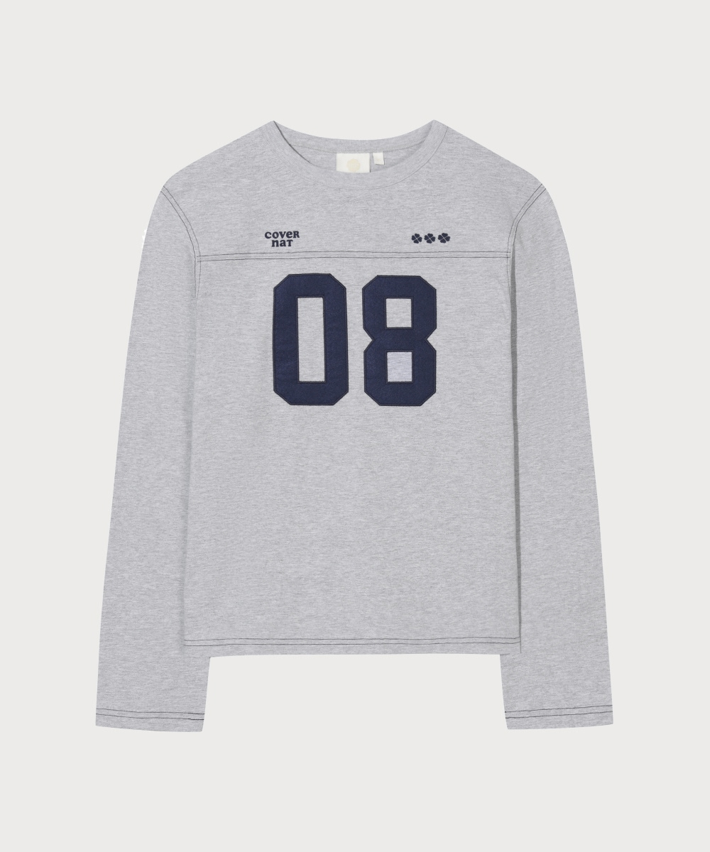 WOMAN NUMBER LOGO LONG-SLEEVE - Melange Gray