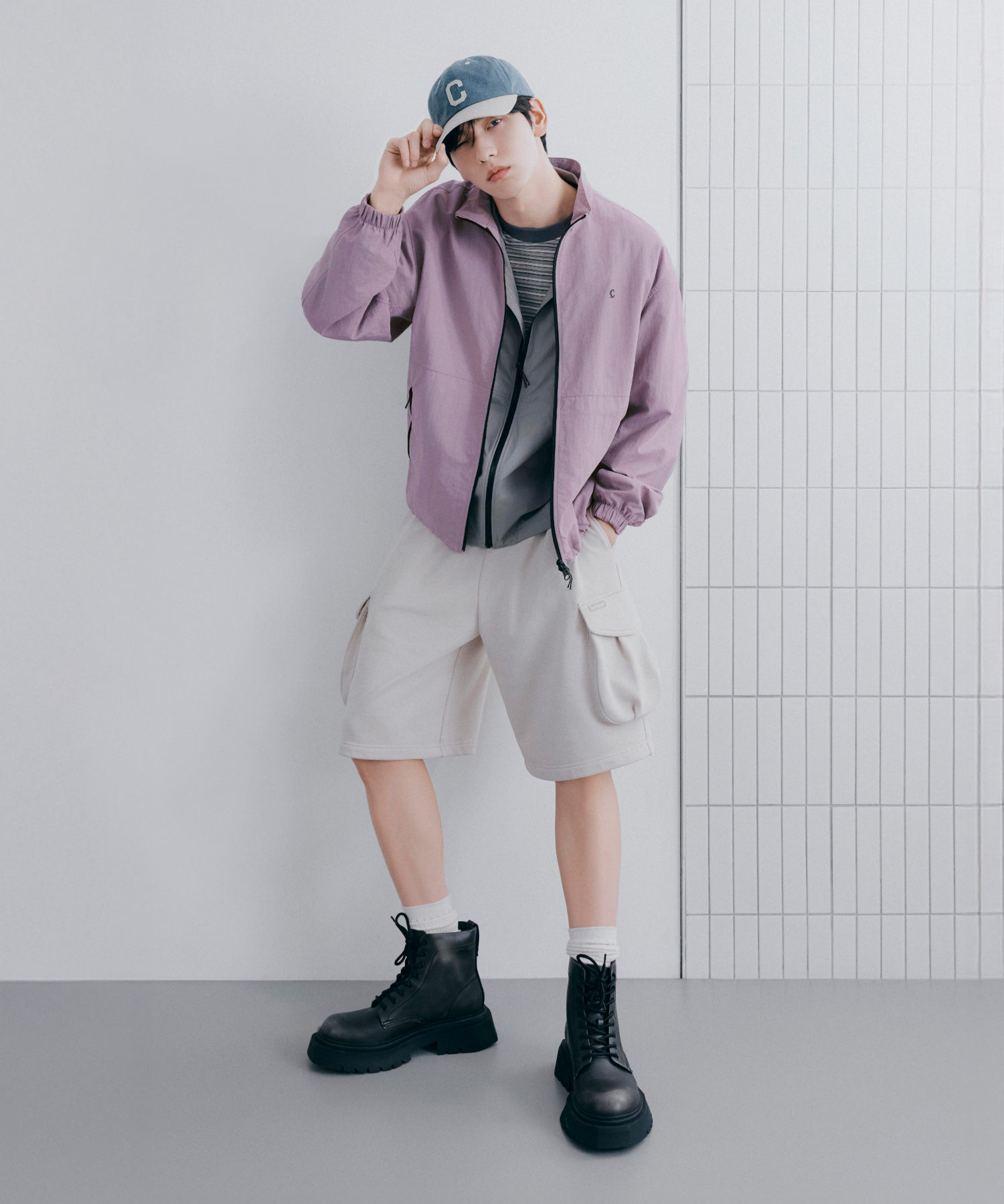 REGULAR CARGO SWEAT SHORTS - Ecru