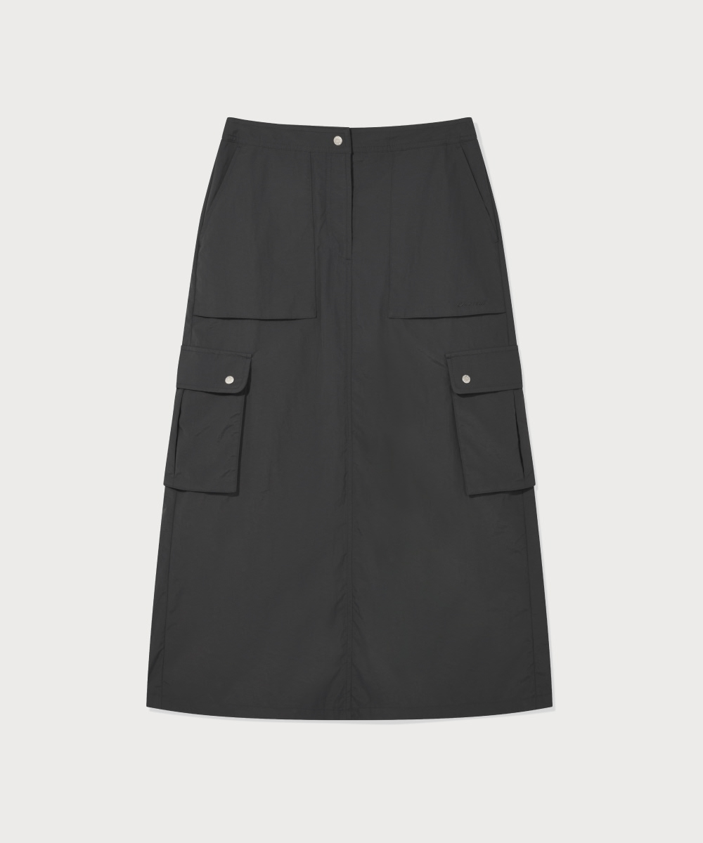 WOMAN CARGO LONG SKIRT - Charcoal