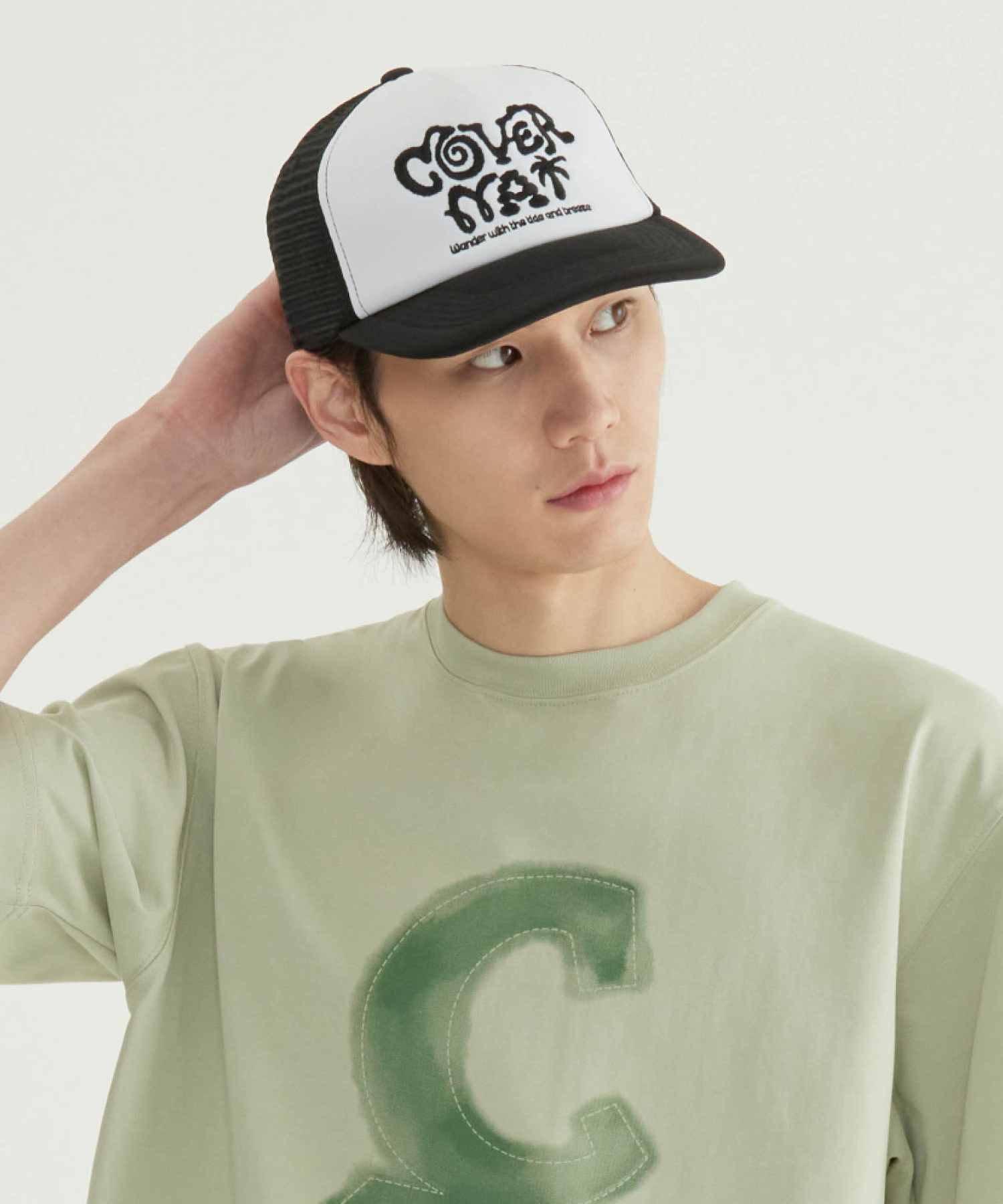 GRAPHIC MESH CAP - Black