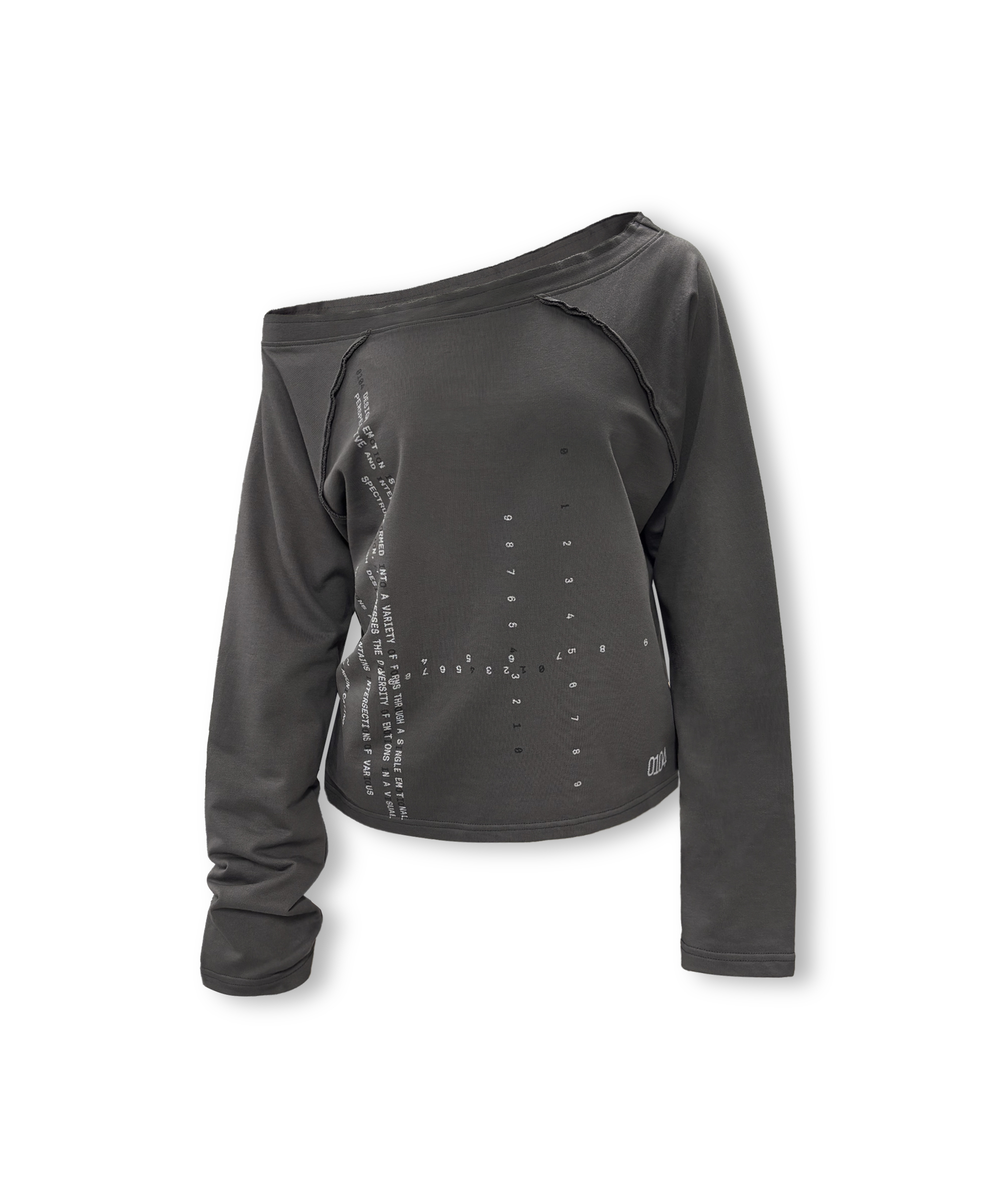 code a コードエー point neck shirt新品 CODE PRINTING OFF-SHOULDER LONG SLEEVE | ファッション通販