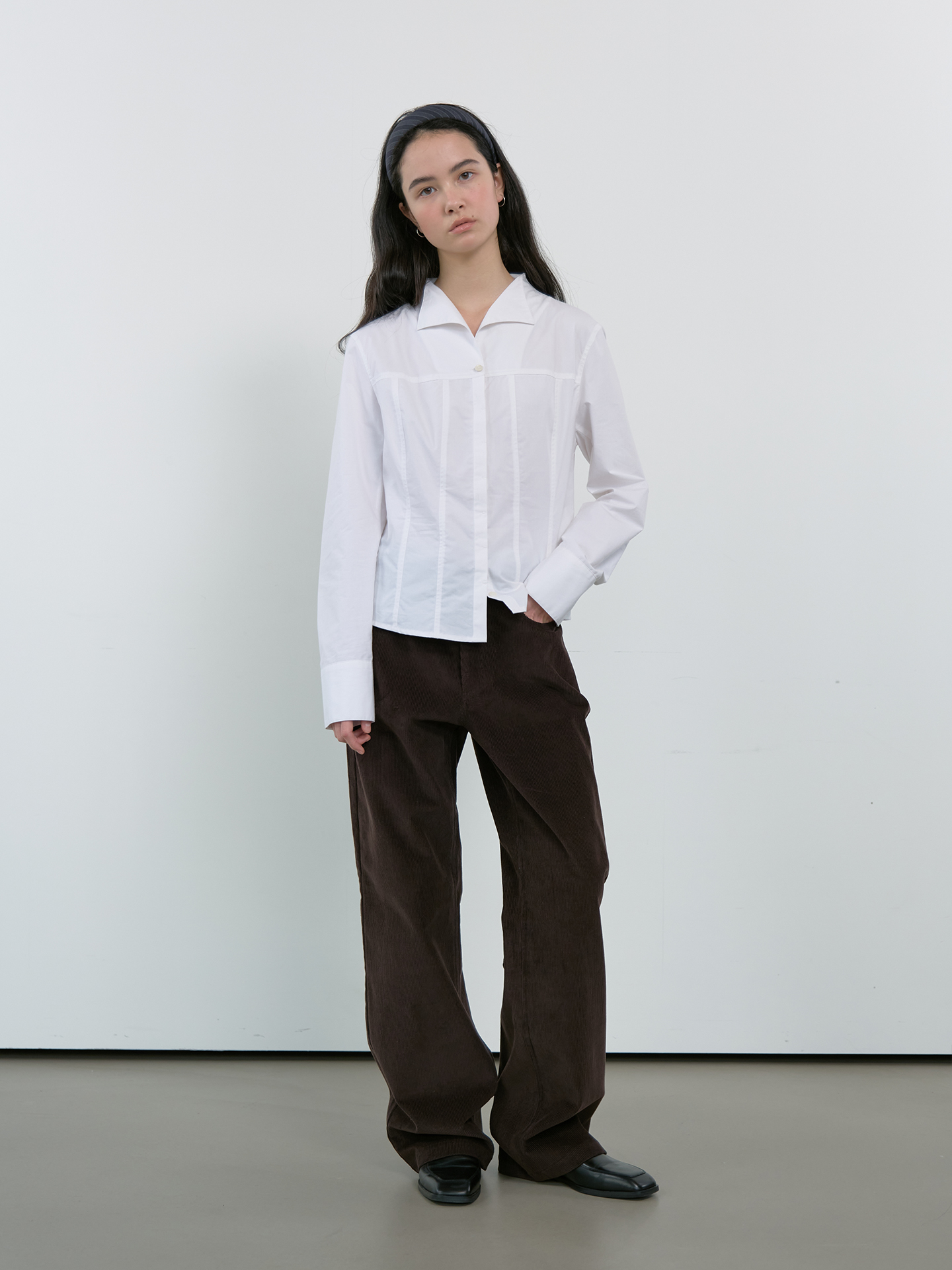 CORDUROY STRAIGHT PANTS_BROWN