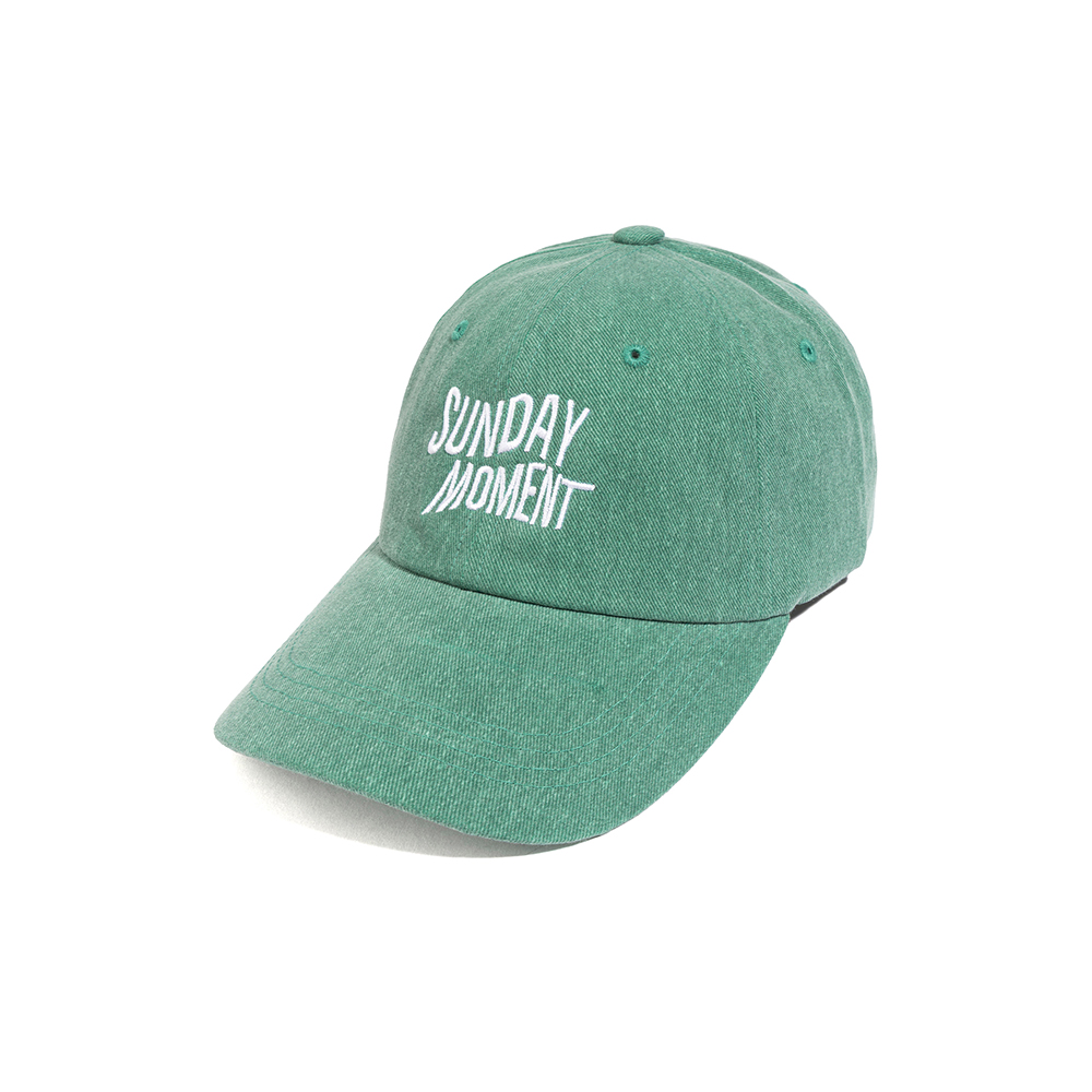 SUNDAY MOMENT PIGMENT WASHED COTTON BALL CAP (PIGMENT GREEN)
