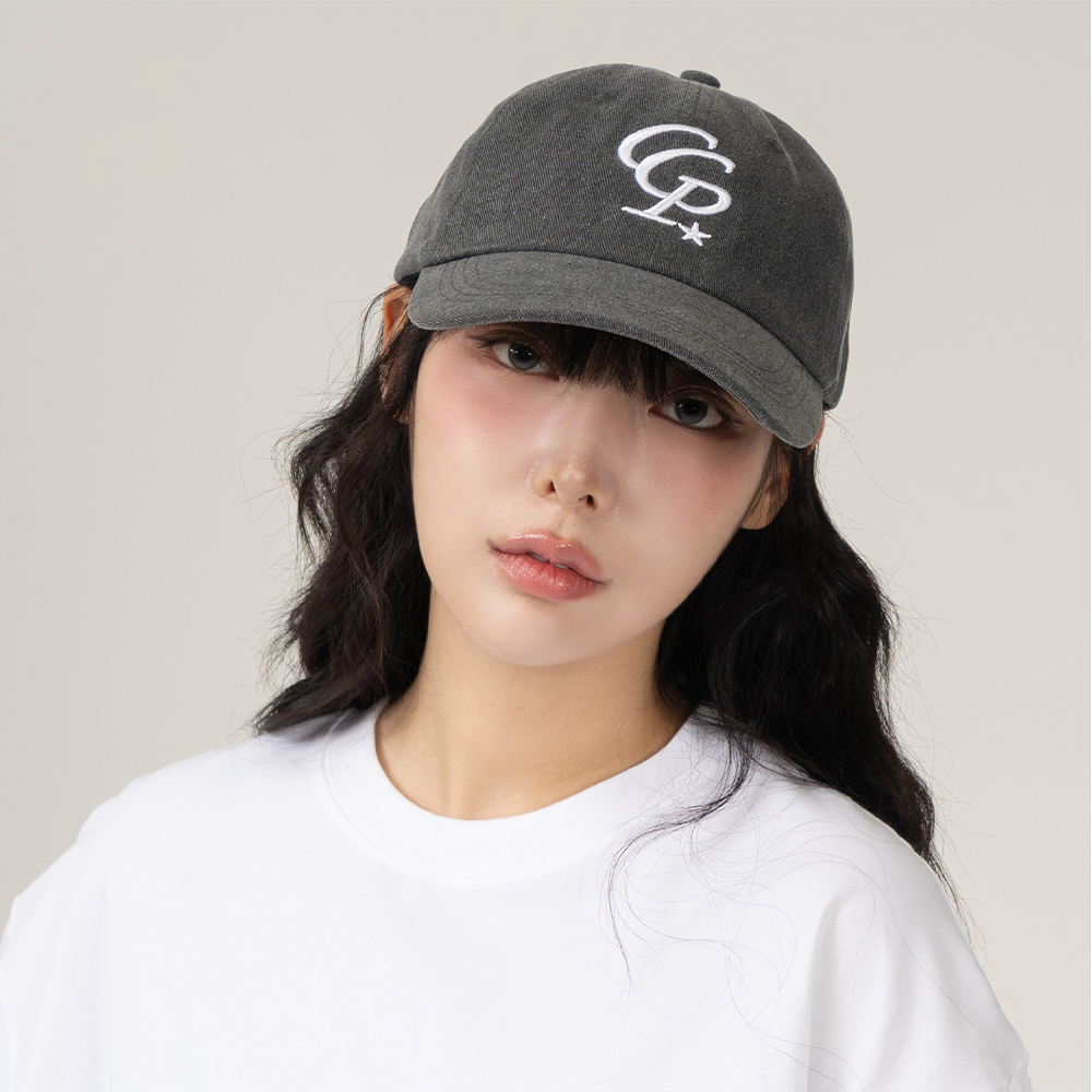 STAR SYMBOL PIGMENT WASHED COTTON BALL CAP (PIGMENT BLACK)