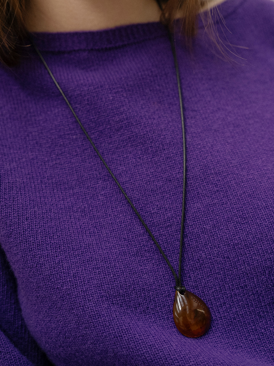 Marble drop necklace [TISP06AC04]_Amber