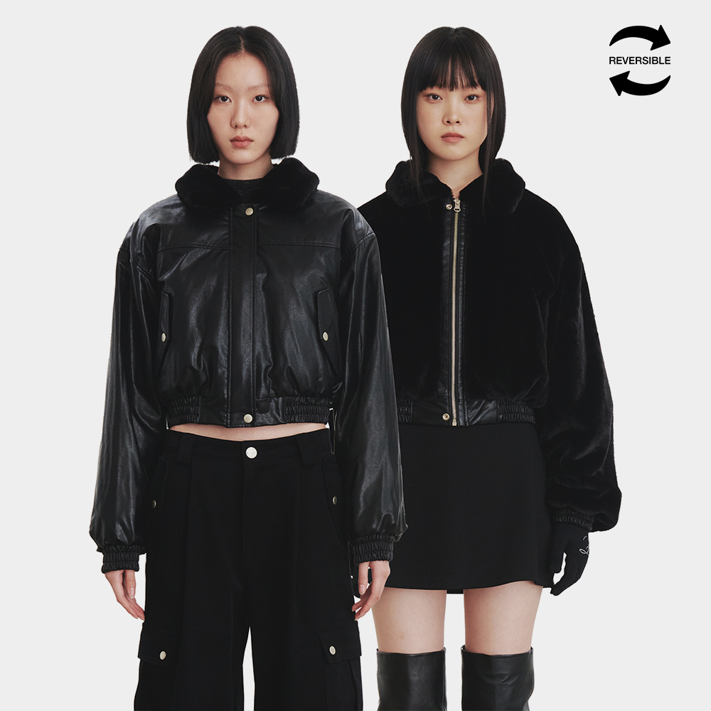 C REVERSIBLE FUR LEATHER JACKET_BLACK | ファッション通販サイト NUGU