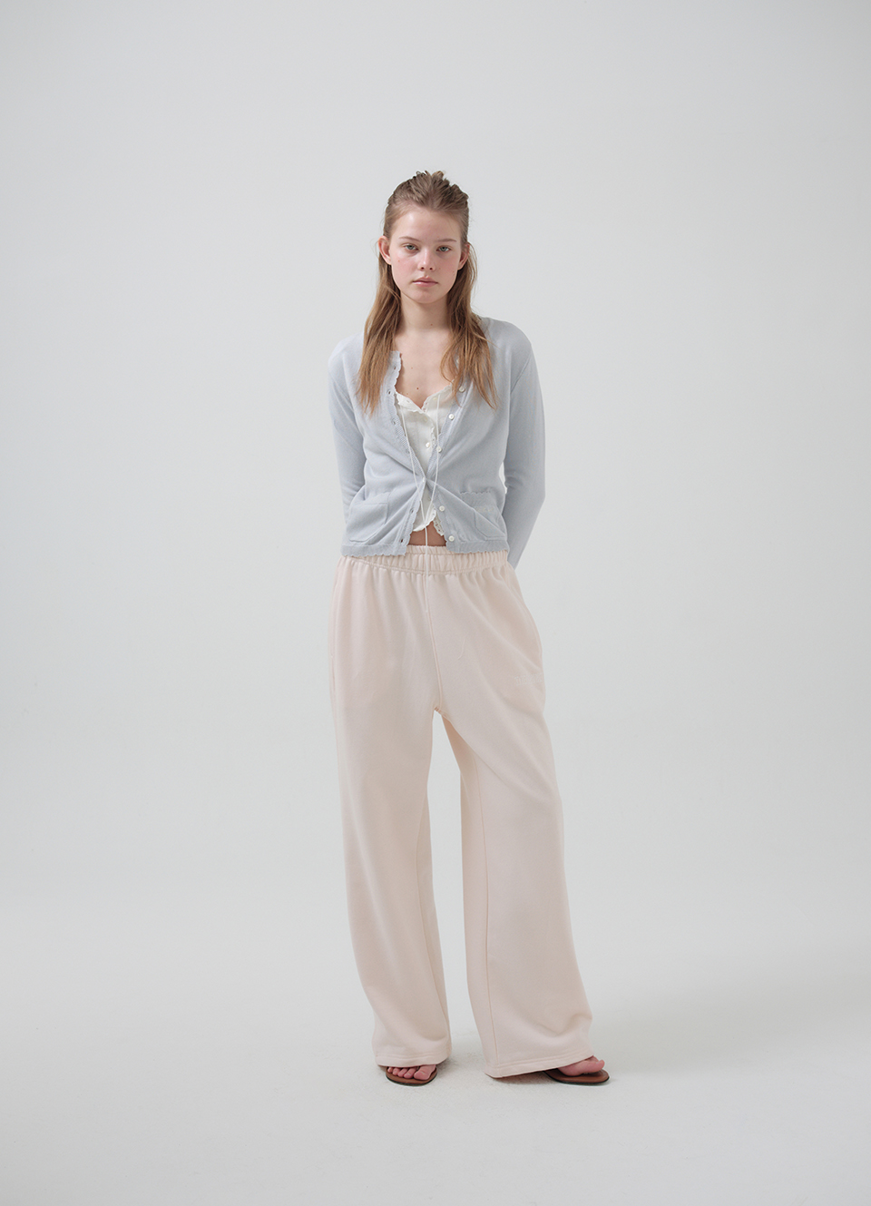 Campie Sweat Drawstring Jogger Pants_Light Pink