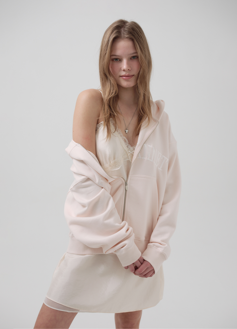 Campie Sweat Zip-Up Hoodie Jacket_Light Pink