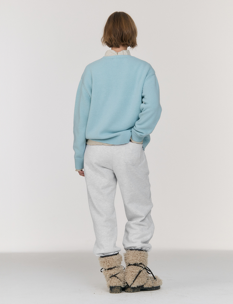 Settefili Cashmere サマーニット シルク混 スカイブルー 48 クルーネックニット SF24S／A／362H | Settefili