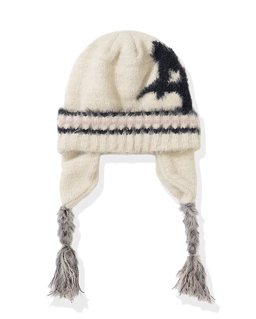 Chasm Symbol Fuzzy Beanie - Beige