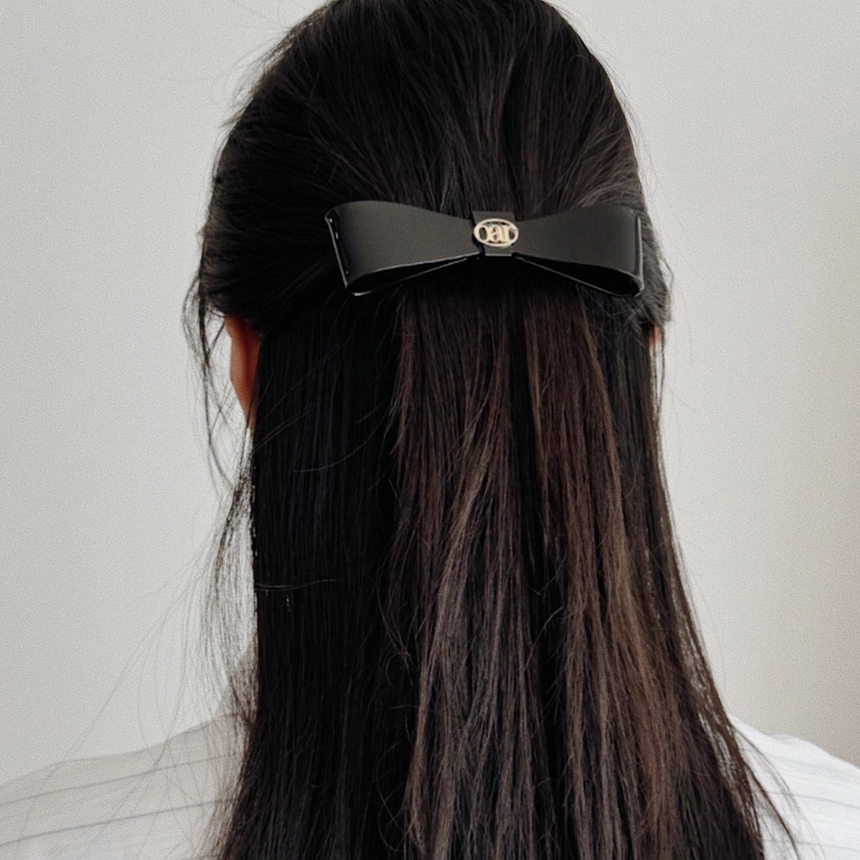 Classic Marble RIbbon Hair Barrette [Black] 대표7.jpg