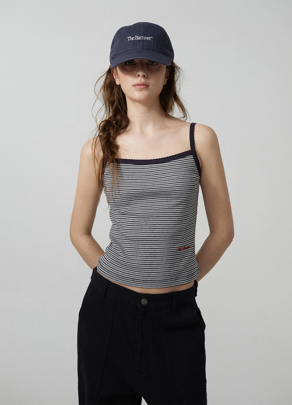Corel Stripe Sleeveless Top_Navy