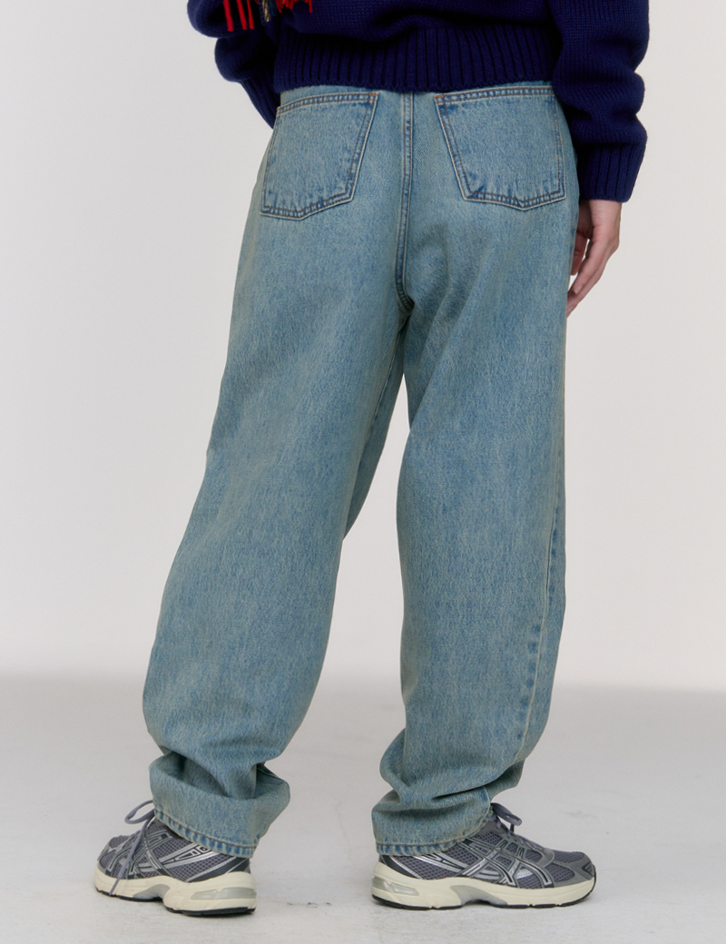 Curved Denim Pants (Blue) | ファッション通販サイト NUGU