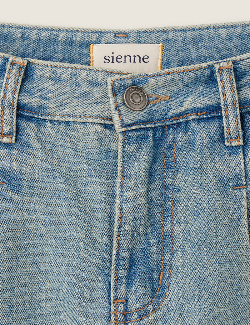 Curved Denim Pants (Blue) | ファッション通販サイト NUGU
