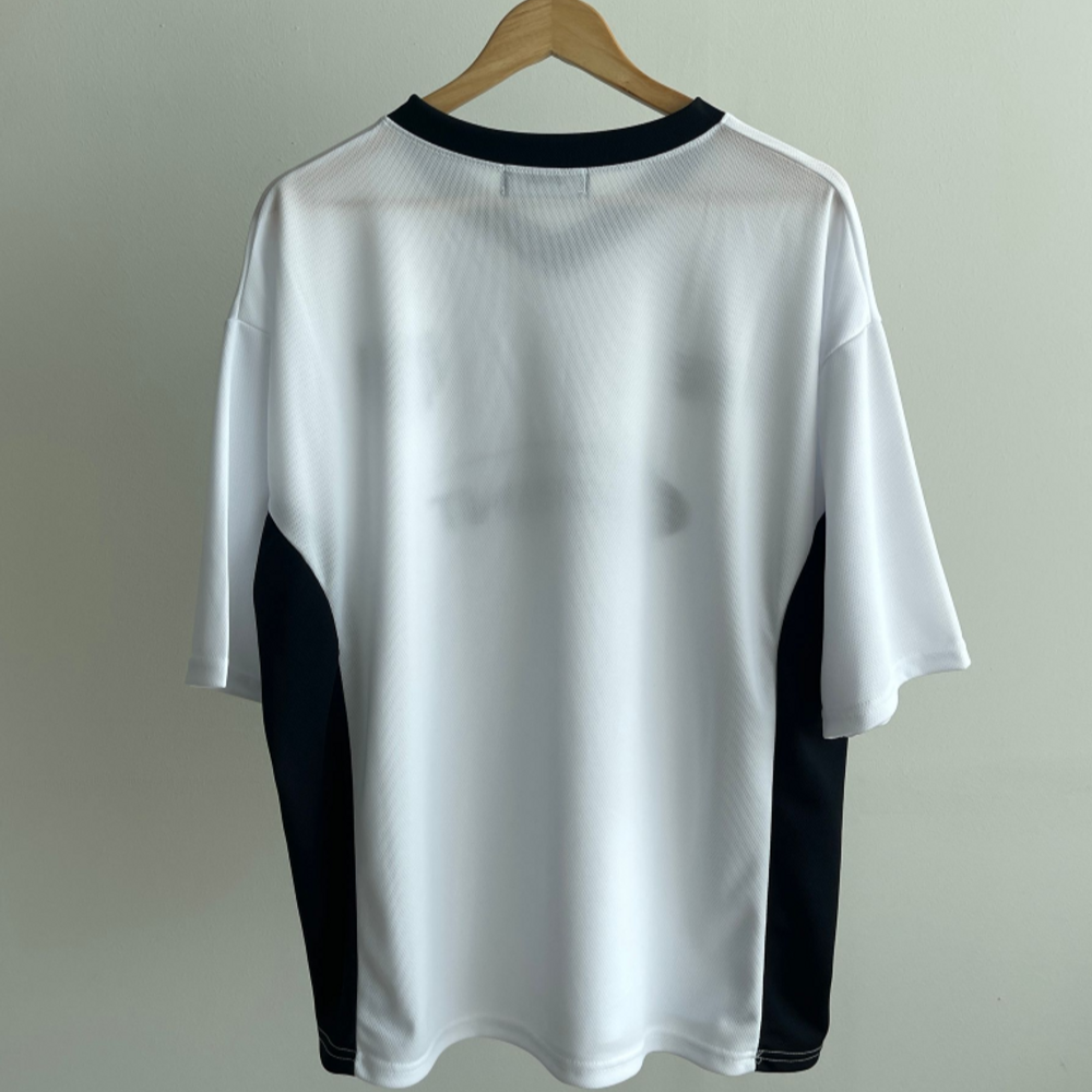 y2kユニフォームVネックプリントTシャツ | ファッション通販