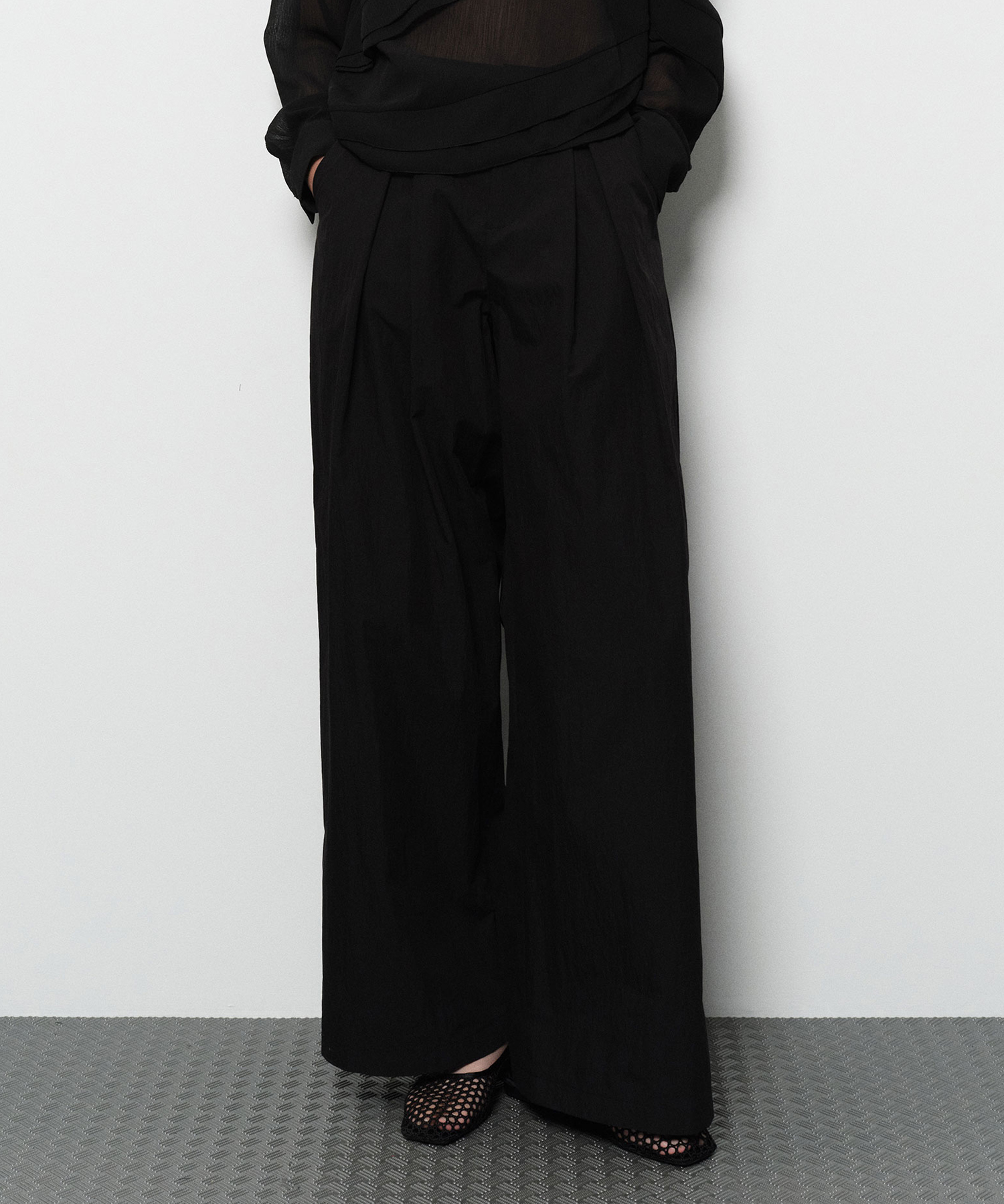 Influencer pick] [Set] Unbalance Skirt Layered Pintuck Pants