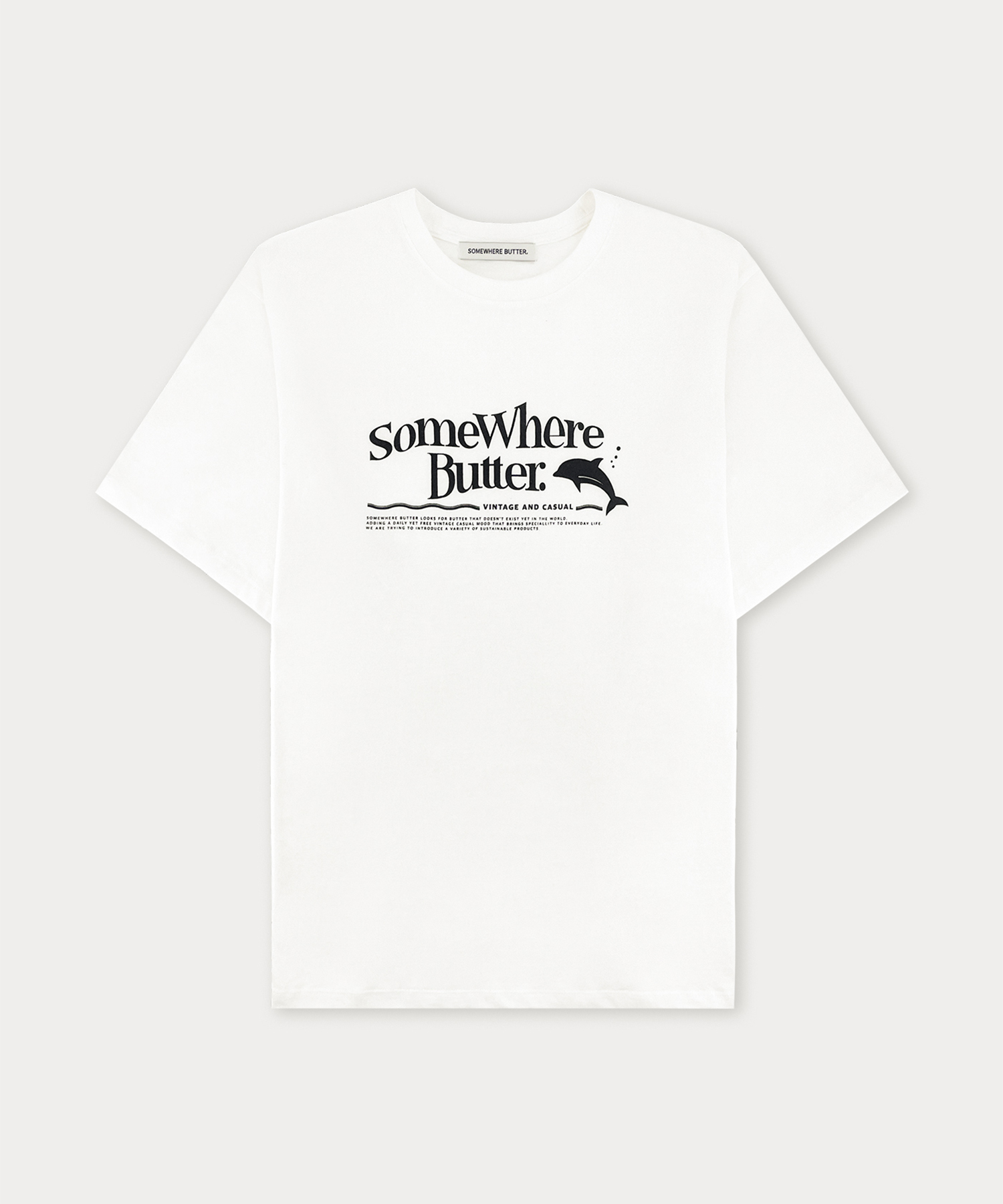 Dolphin Wave Logo Over-fit Top - Ivory | ファッション通販サイト NUGU