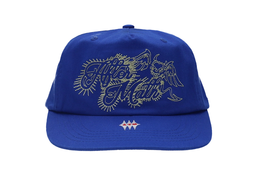 DEVIL LOGO BALL CAP 블루 전면.png