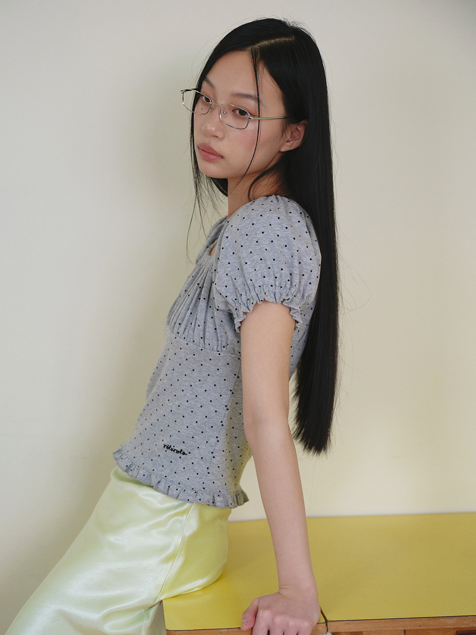 DOT PUFF T-SHIRT GRAY
