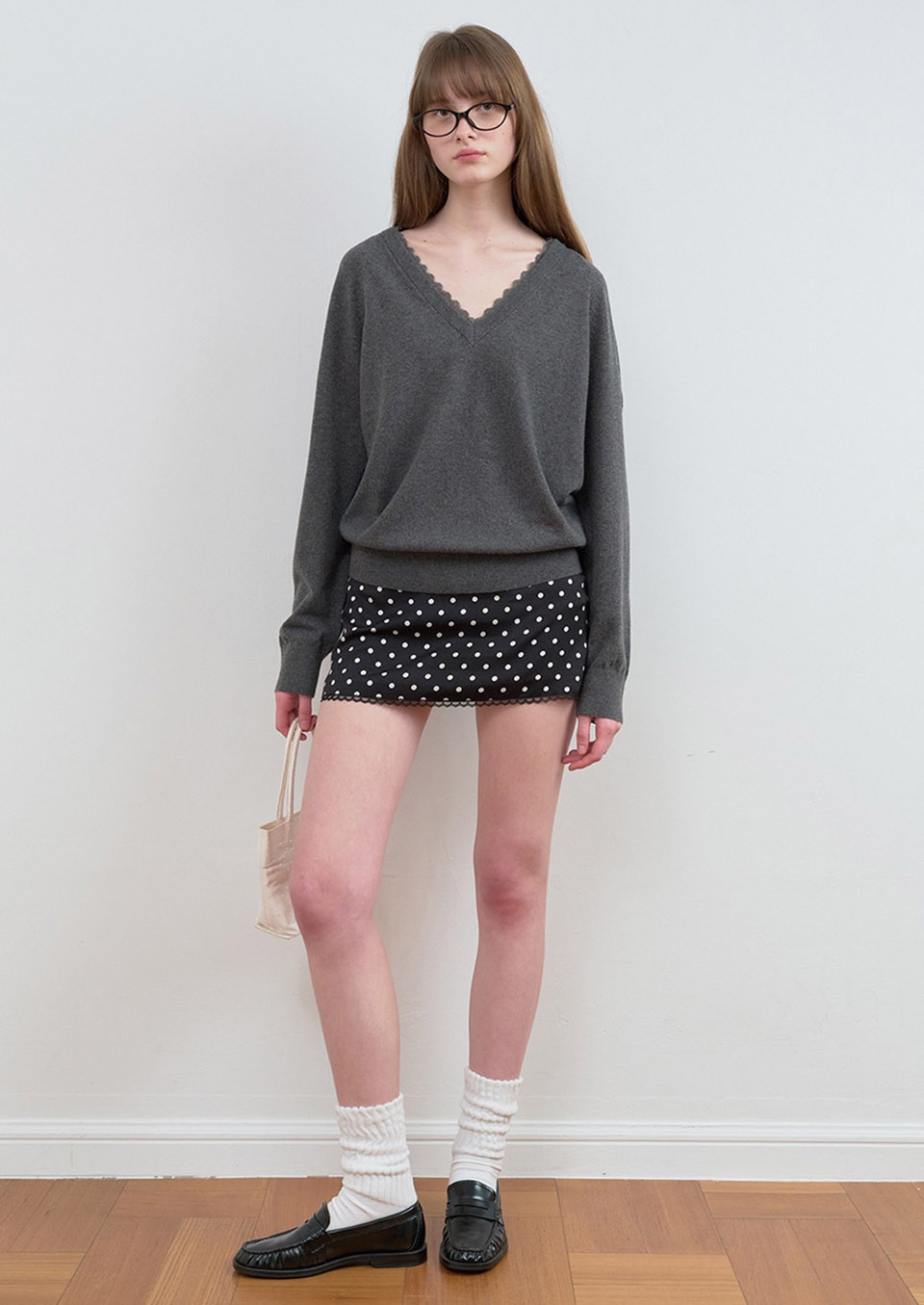 DOT MINI SKIRT BLACK