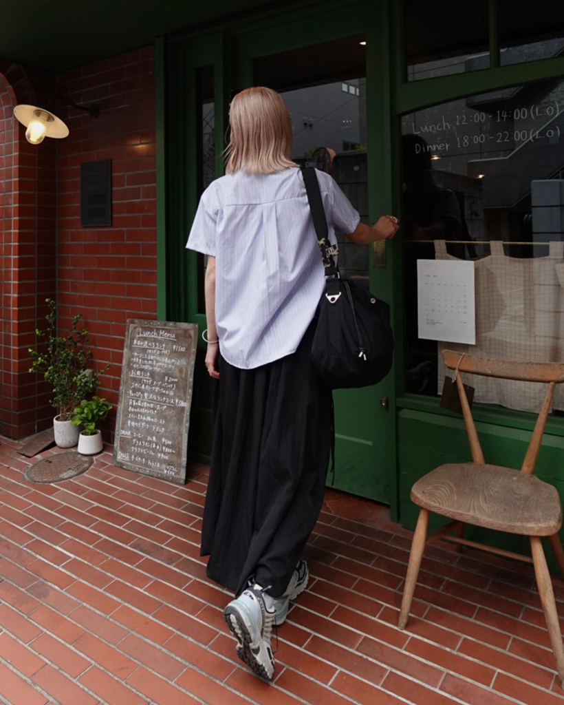 2wayダブルポケットドローストリングショルダーバッグ