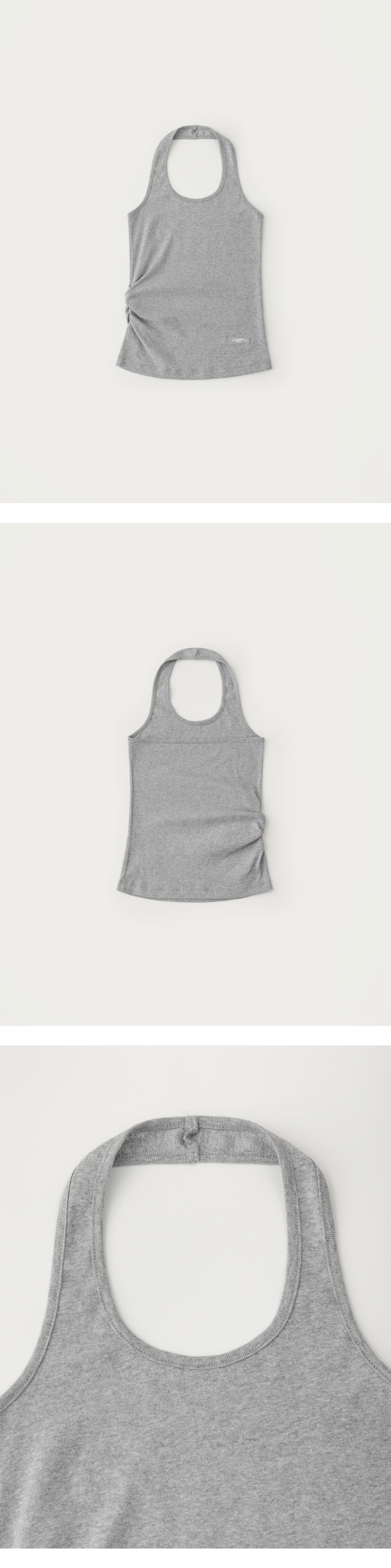 [D]Shirring Halter Sleeveless - Grey(01).jpg