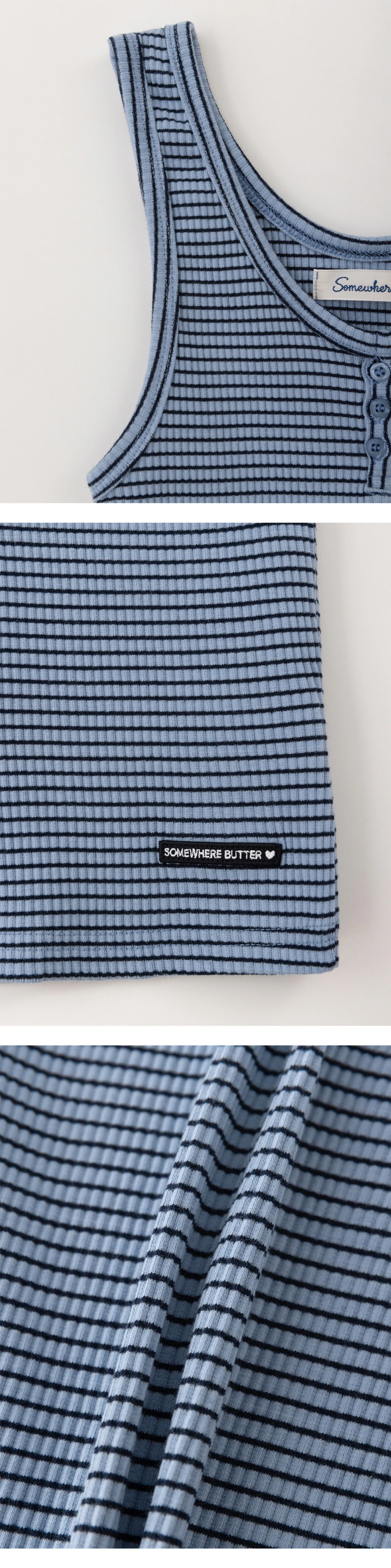 [D]Stripe Wappen Button Sleeveless - Blue(2).jpg