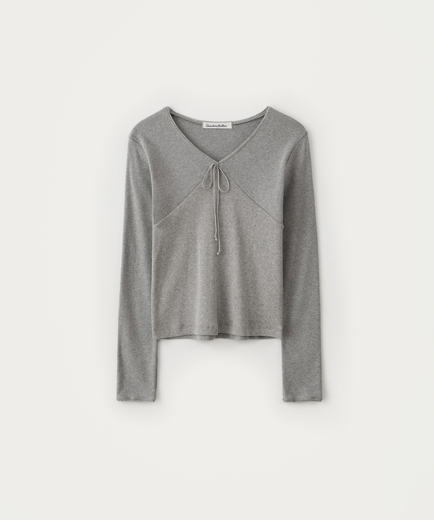 V-Neck Ribbon Top - Ivory | ファッション通販サイト NUGU