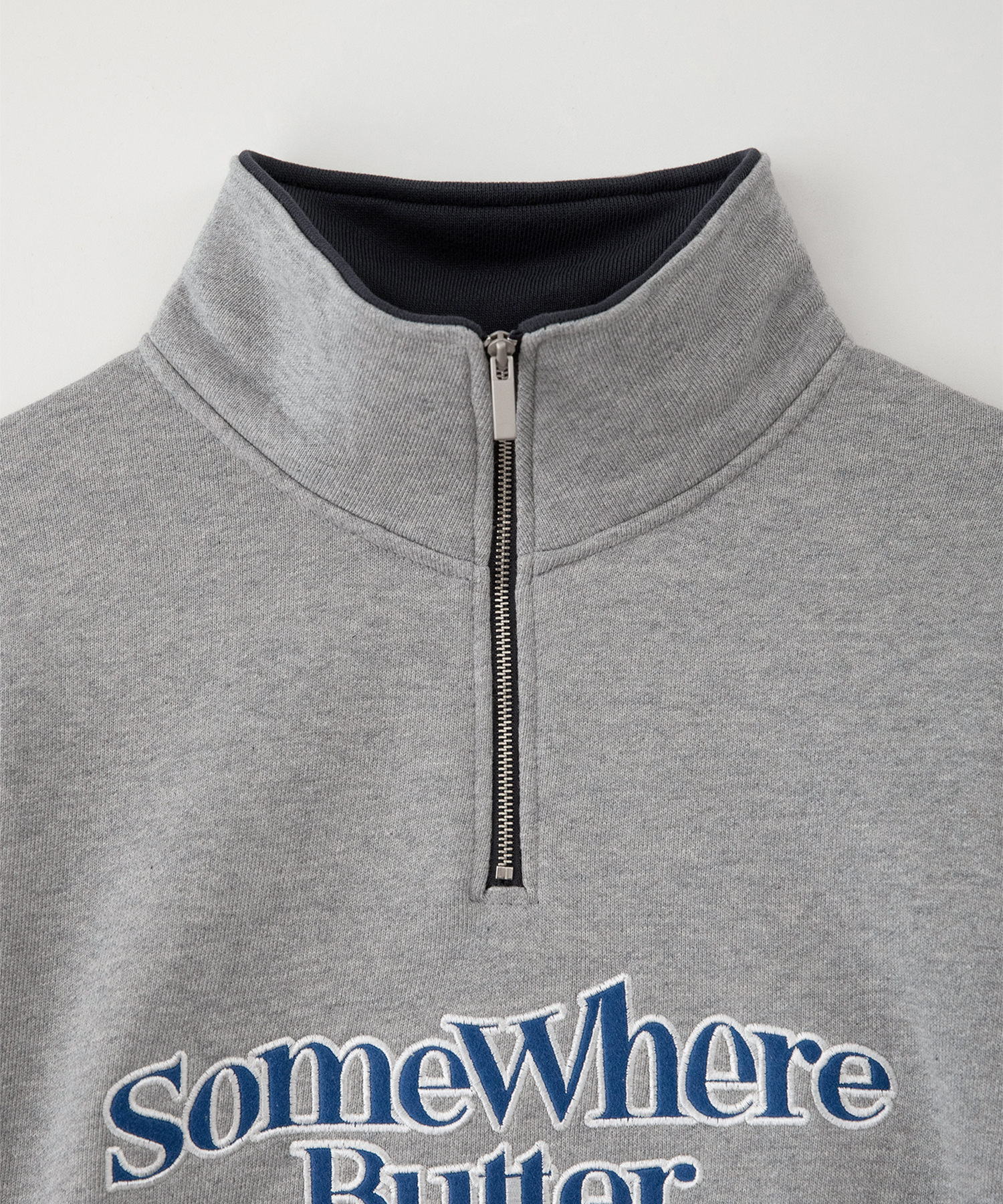 Wave Logo Half Zip-Up Sweatshirt - Grey | ファッション通販サイト NUGU