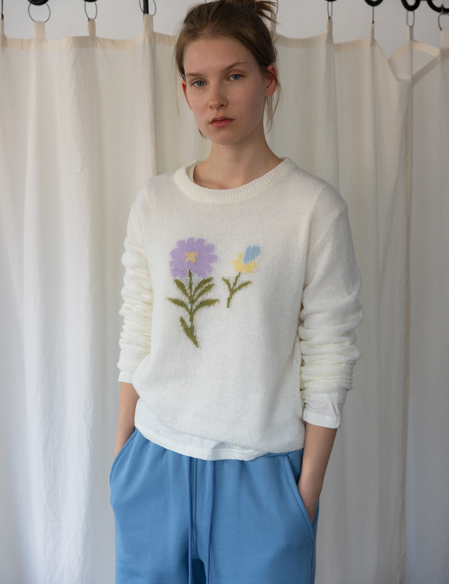 Daisy Flower Knit (Ivory)