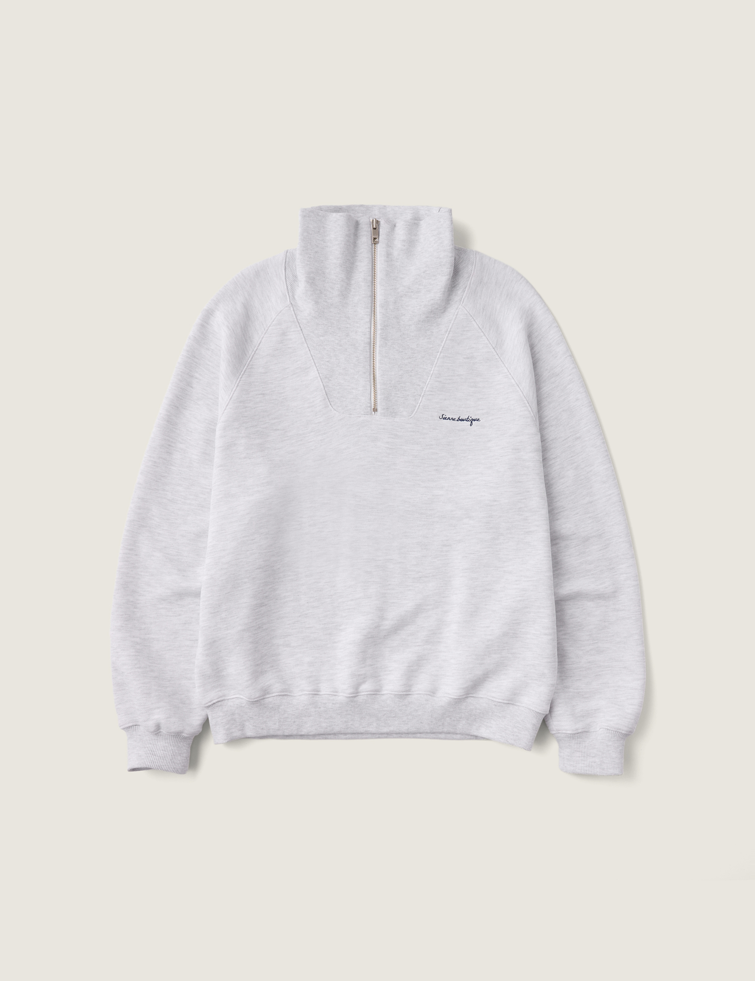 【購入特典】[kaorin x SIENNE] Delma Half Zip-up Sweatshirt (White Melange)