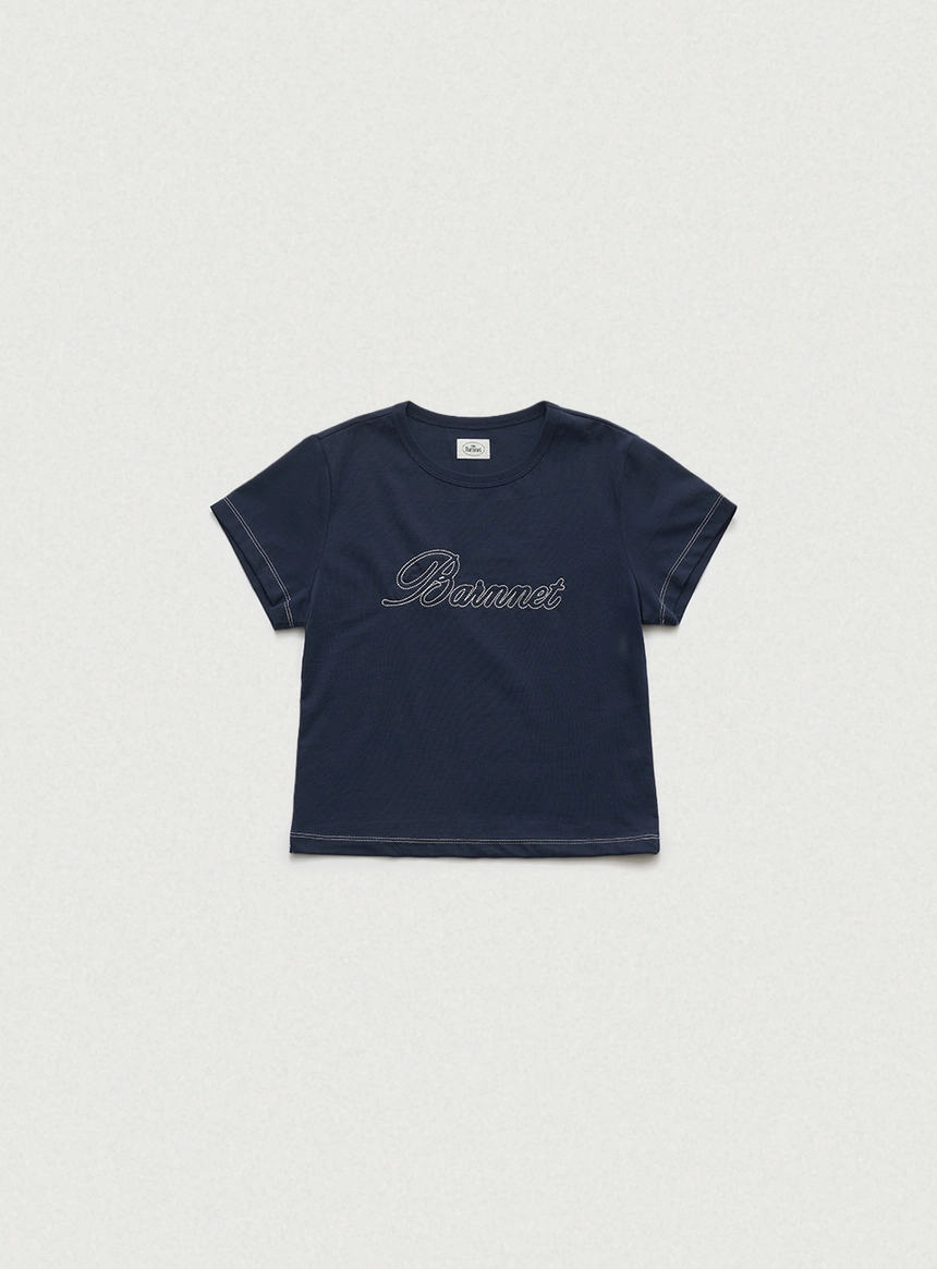 Diana Chain Stitch Logo T-Shirt_Navy_00.jpg