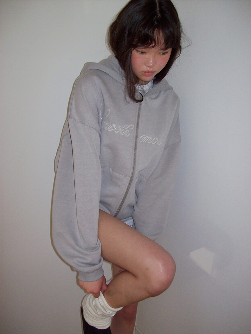 Drew Hooded Zip Up Low Gray