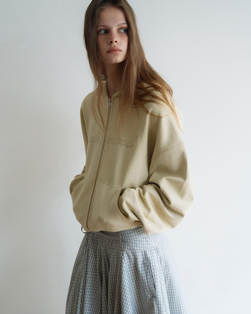 Drew Hooded Zip Up Muted Green