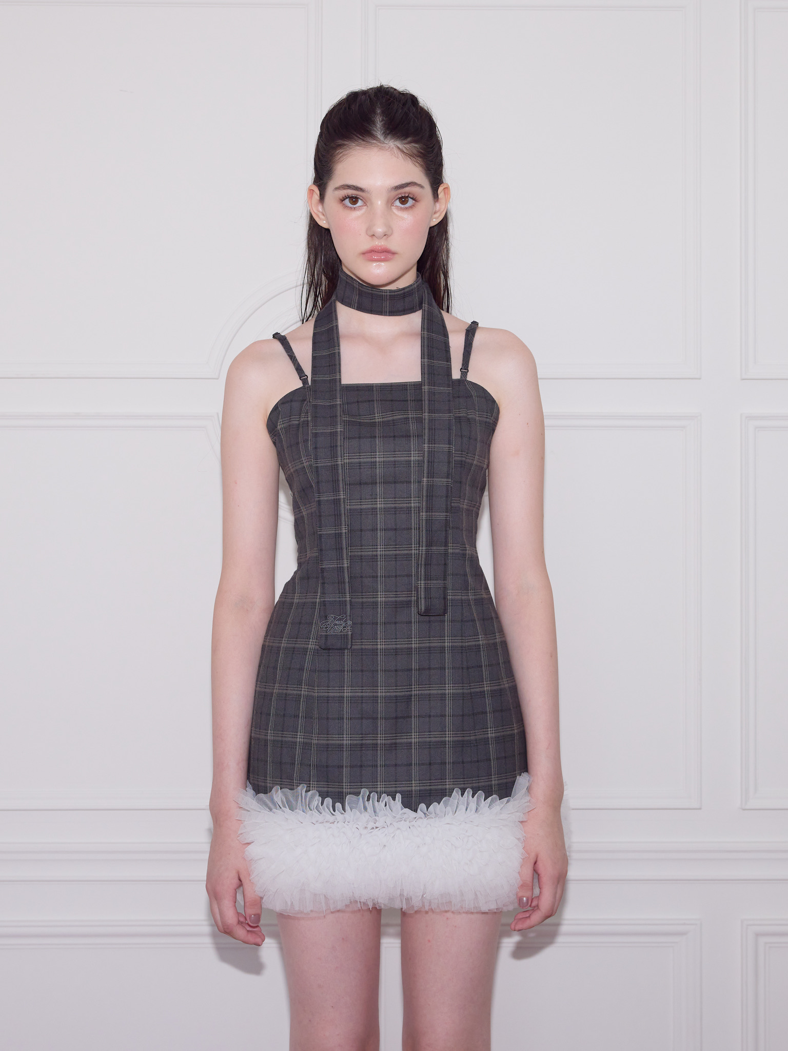 Treatürself Tulle Bloom mini Dress グレー Tulle Bloom mini Dress | ファッション通販サイト NUGU