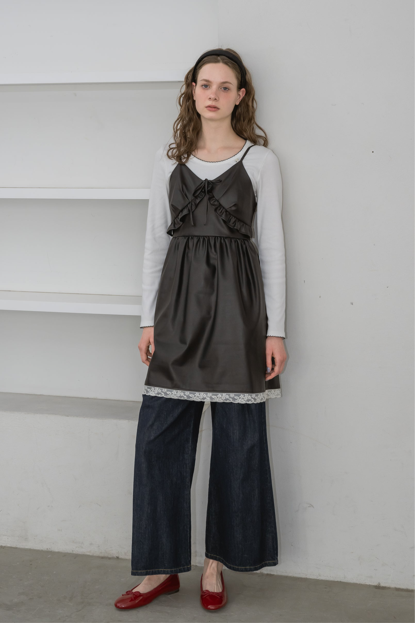 leather frill onepiece